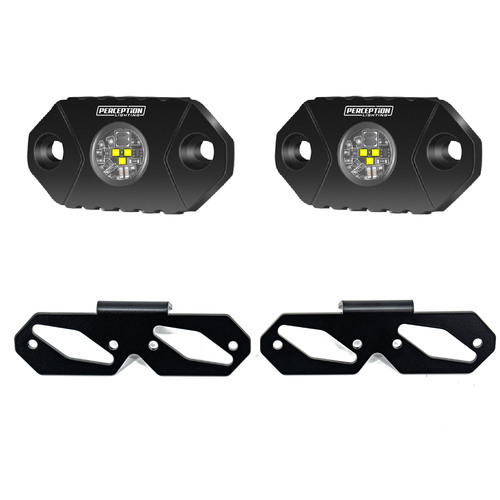 Twin Mount Roof Rack LED Light Bracket Kit to Suit Rhino Rack