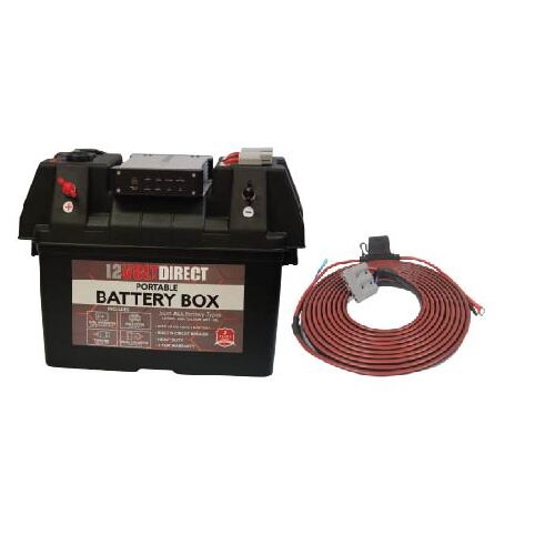 50 Amp Plug & Play Portable Dual Battey Battery Box Powerstation Kit w/ integrated DC to DC Charger