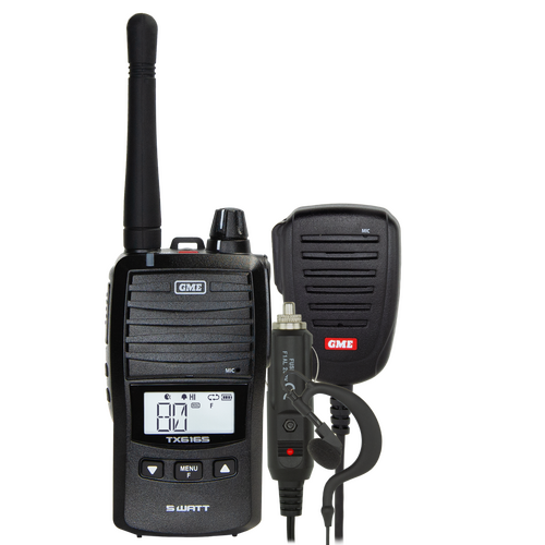 GME TX6165 5/1 Watt UHF CB Handheld Radio including Accessories